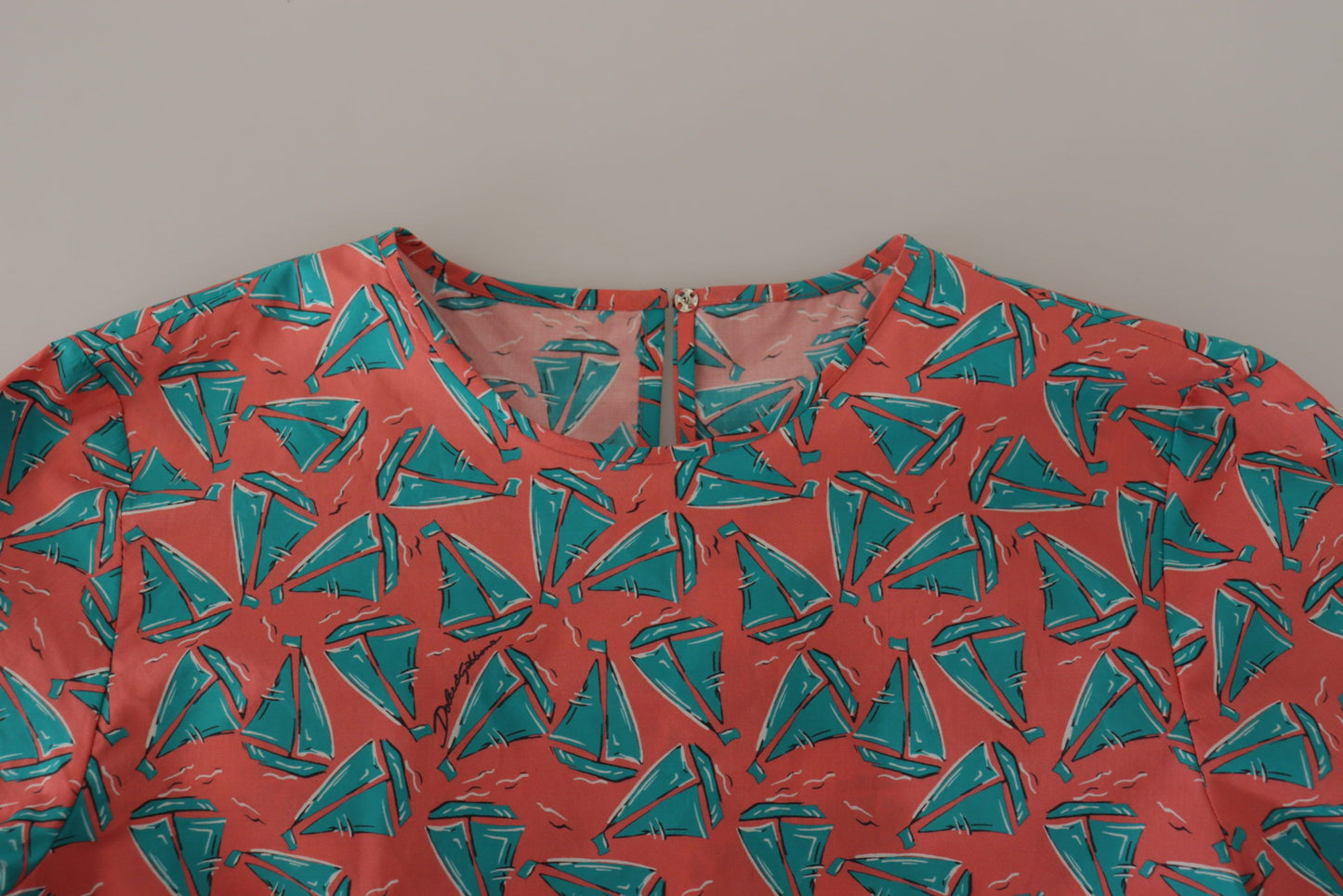 - Chic Pink Sailboat Print Cotton Top