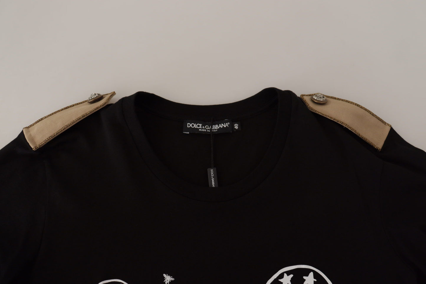 - Chic Black Logo Cotton Tee for Women