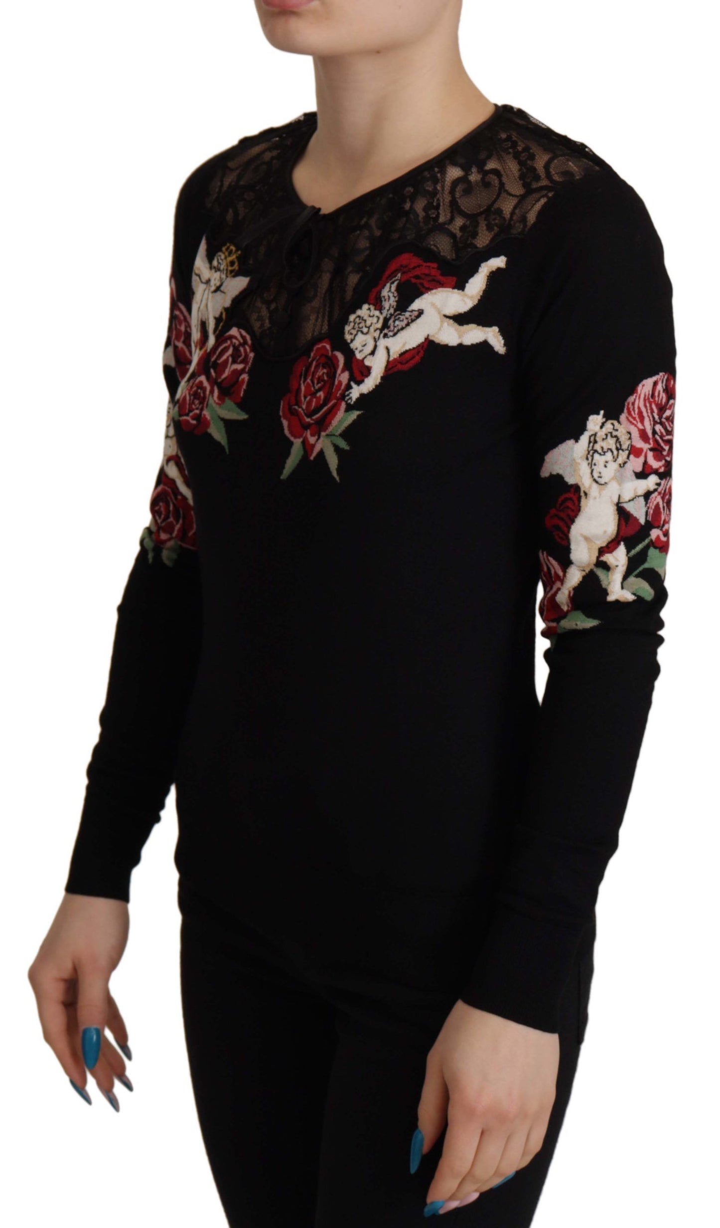 Embroidered Angel Cardigan Sweater by Dolce & Gabbana