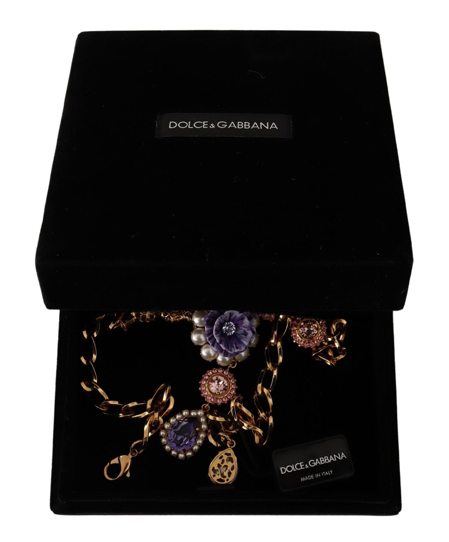 Elegant Floral Crystal Statement Necklace by Dolce & Gabbana