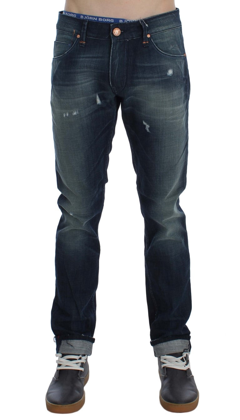 - Sleek Slim Fit Italian Denim Jeans