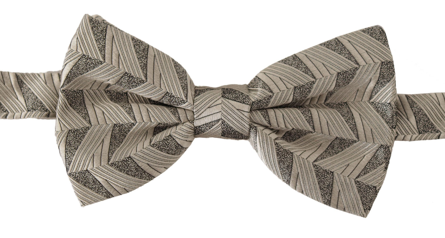 - Elegant Silk Grey Bow Tie