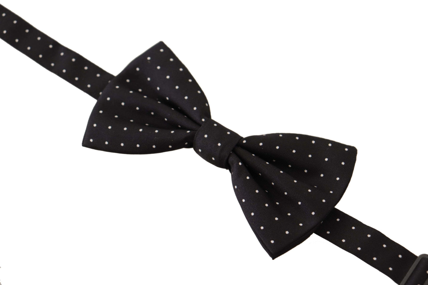 - Elegant Black Polka Dot Silk Bow Tie