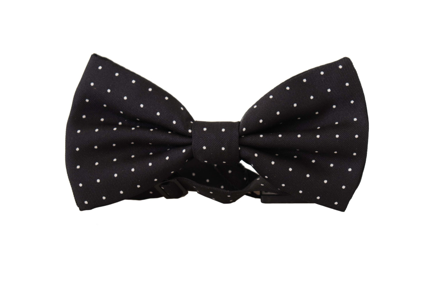 - Elegant Black Polka Dot Silk Bow Tie
