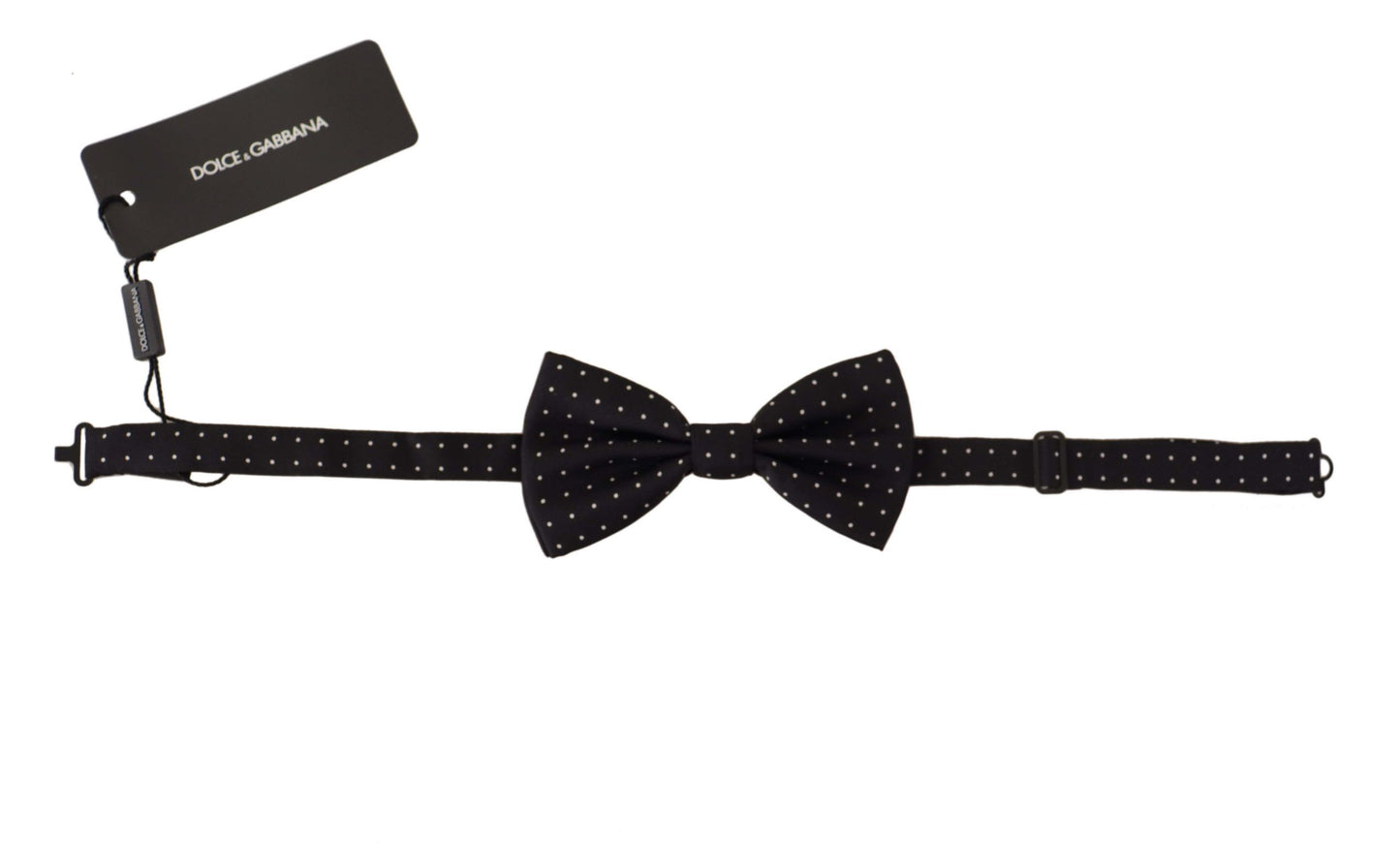 - Elegant Black Polka Dot Silk Bow Tie