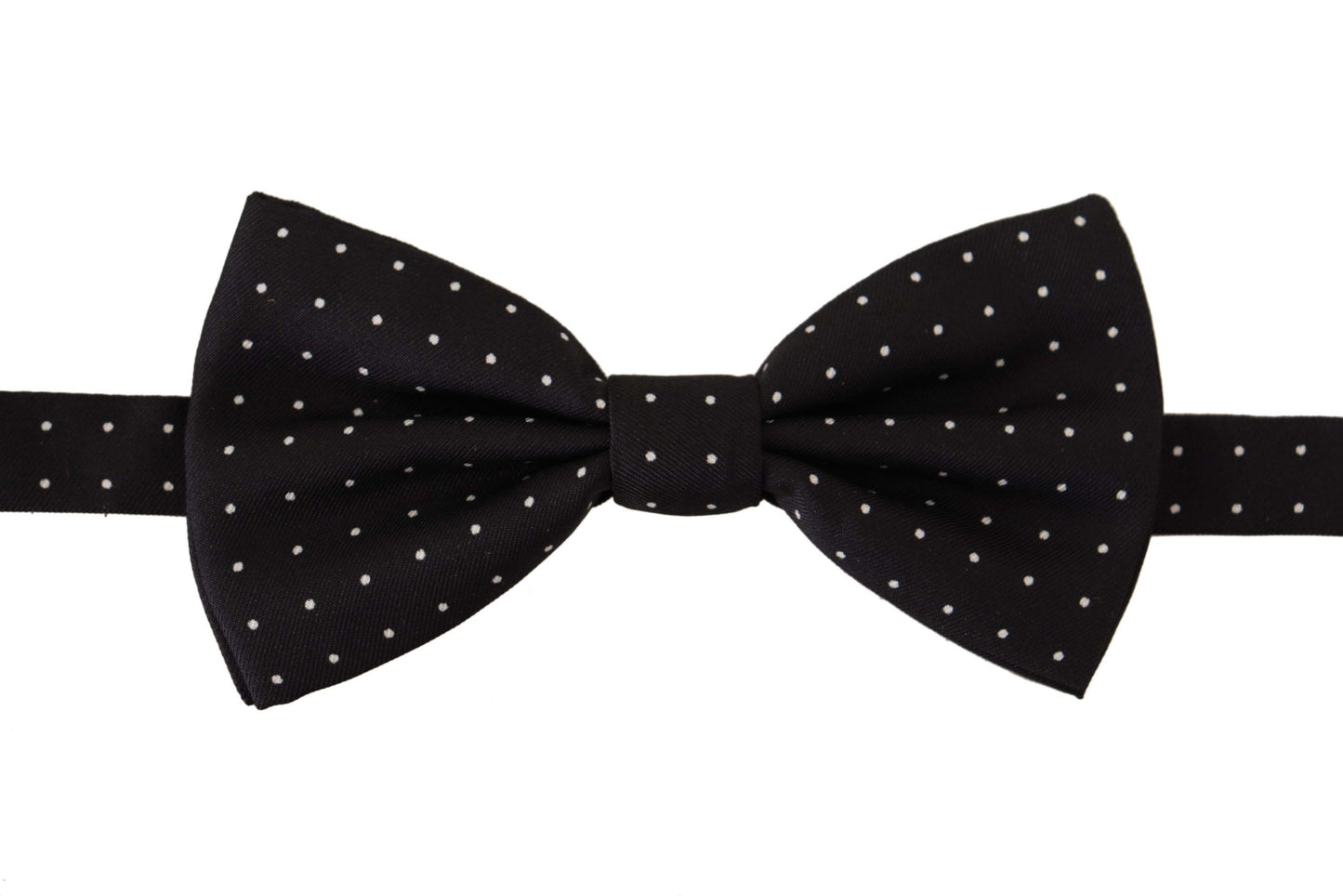 - Elegant Black Polka Dot Silk Bow Tie