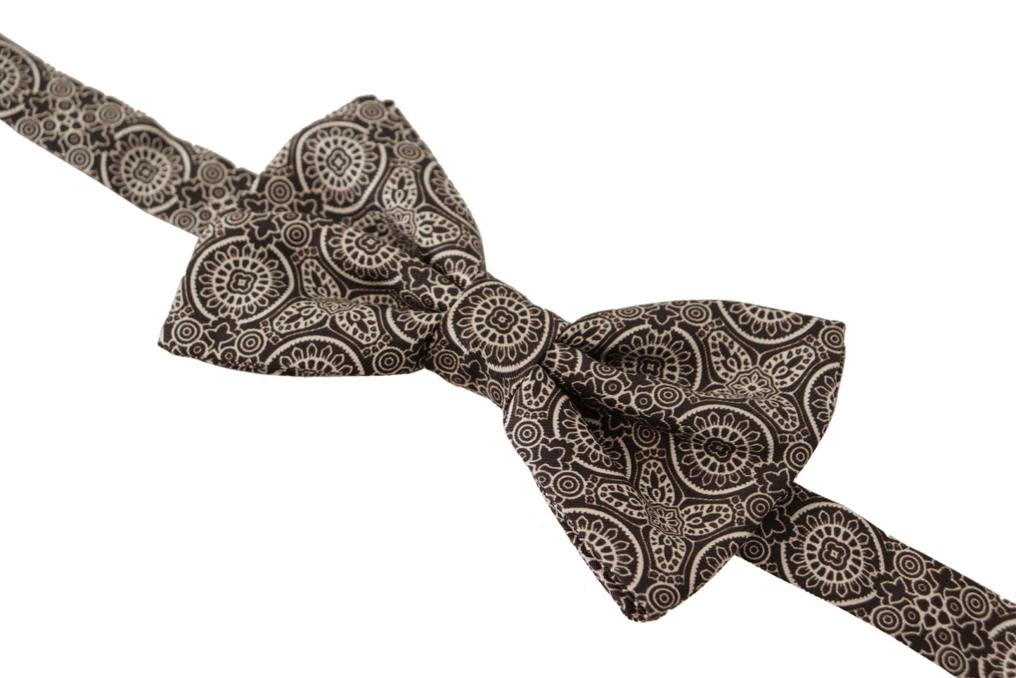 - Elegant Silk Black & White Bow Tie
