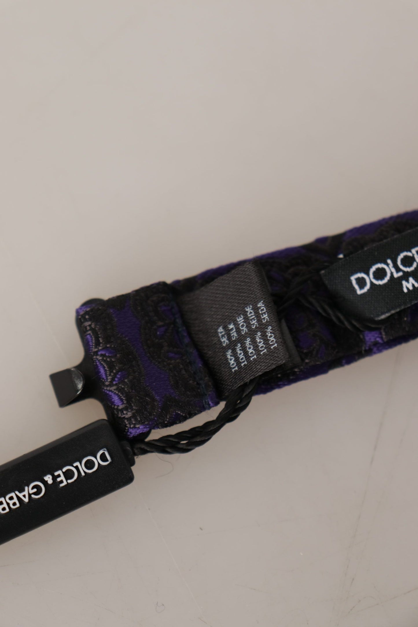 Elegant Blue Geometric Silk Bow Tie by Dolce & Gabbana