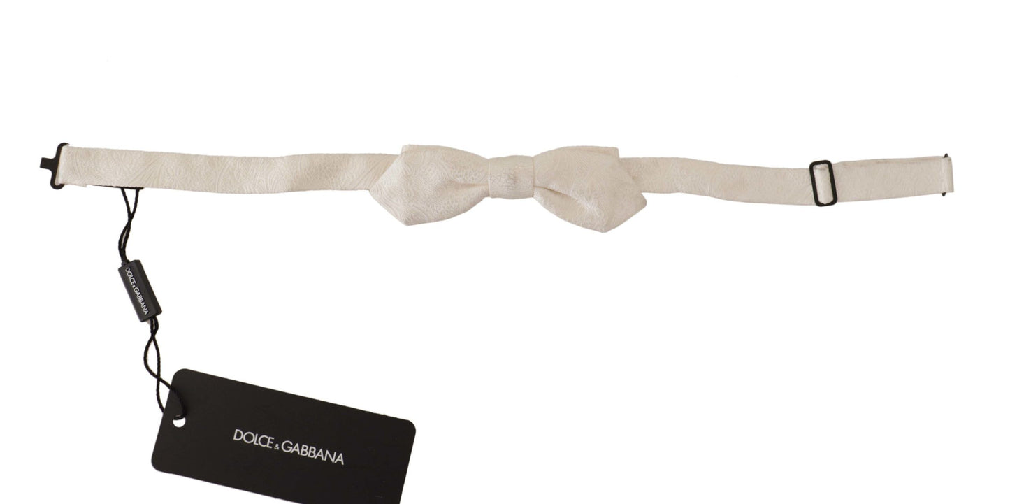 - Elegant White Silk Bow Tie