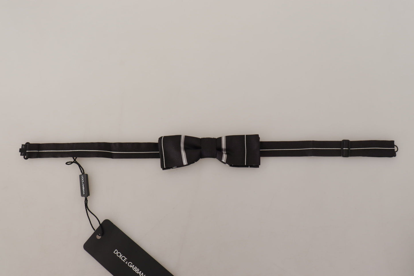 - Elegant Silk Bow Tie in Black and Grey