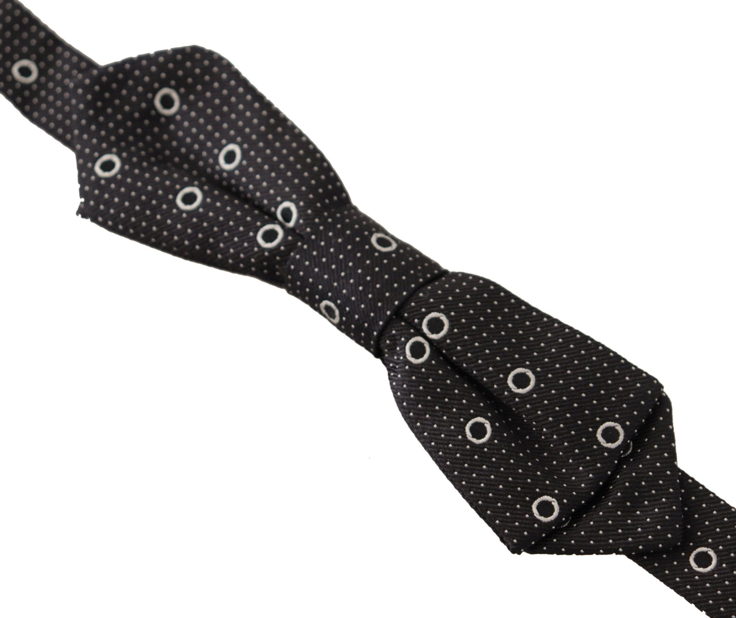 - Polka Dot Silk Bow Tie in Black and White