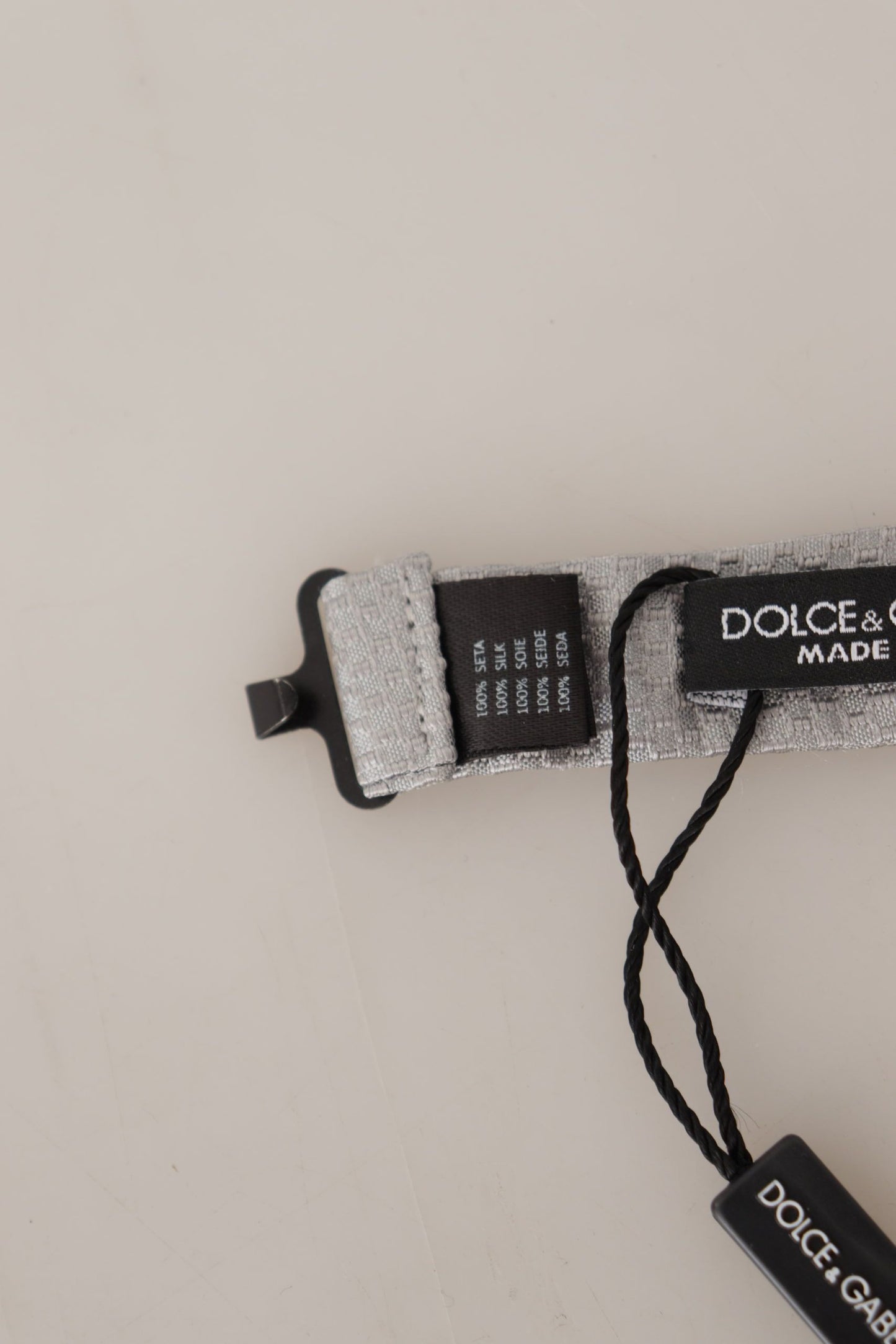 Chic Gray Silk Bow Tie by Dolce & Gabbana