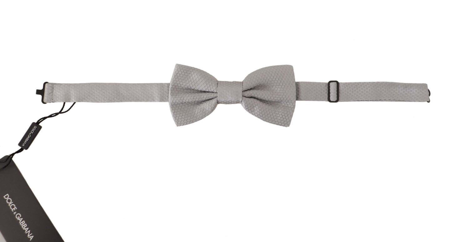 - Chic Gray Silk Bow Tie