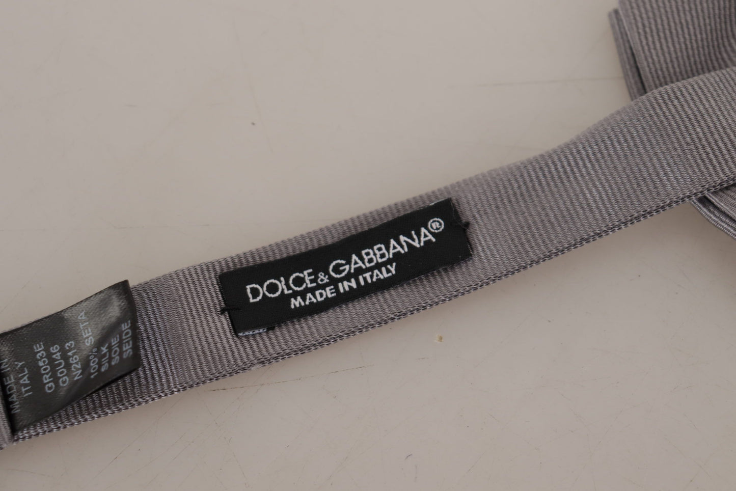 Elegant Gray Silk Bow Tie by Dolce & Gabbana