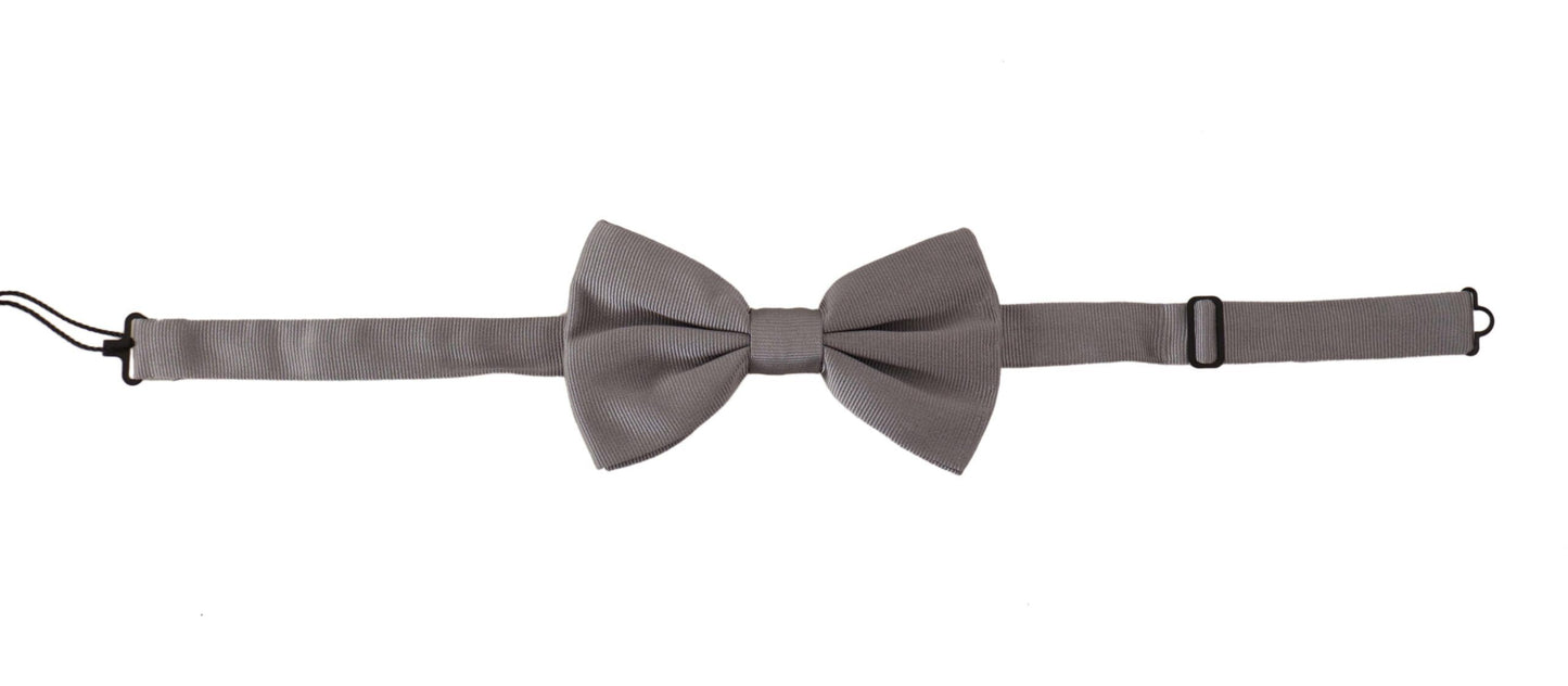 - Elegant Gray Silk Bow Tie