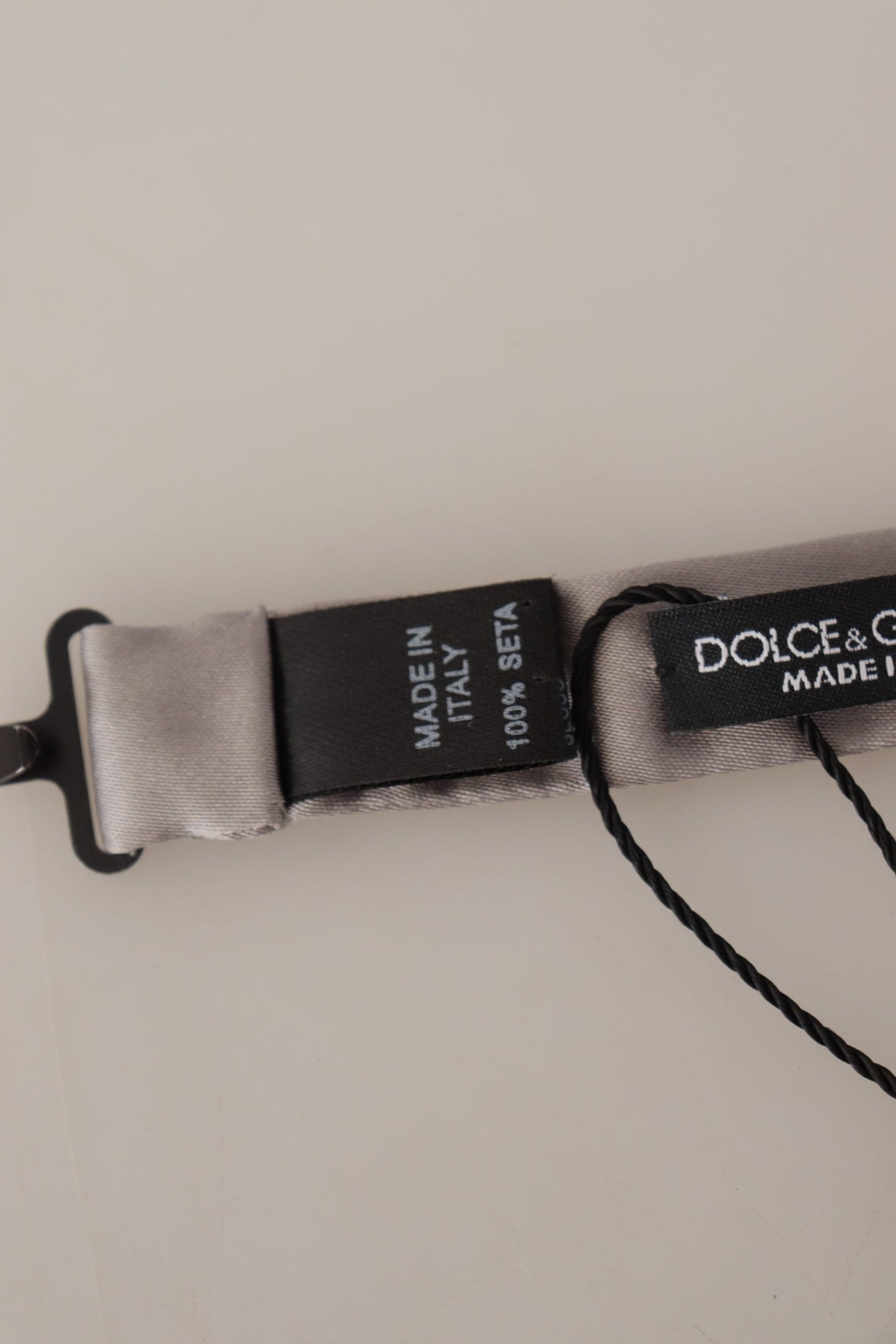 Dolce & Gabbana Elegant Silver Silk Bow Tie