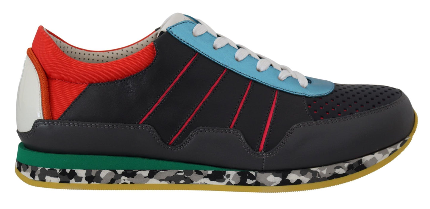 - Multicolor Leather-Blend Low Top Sneakers