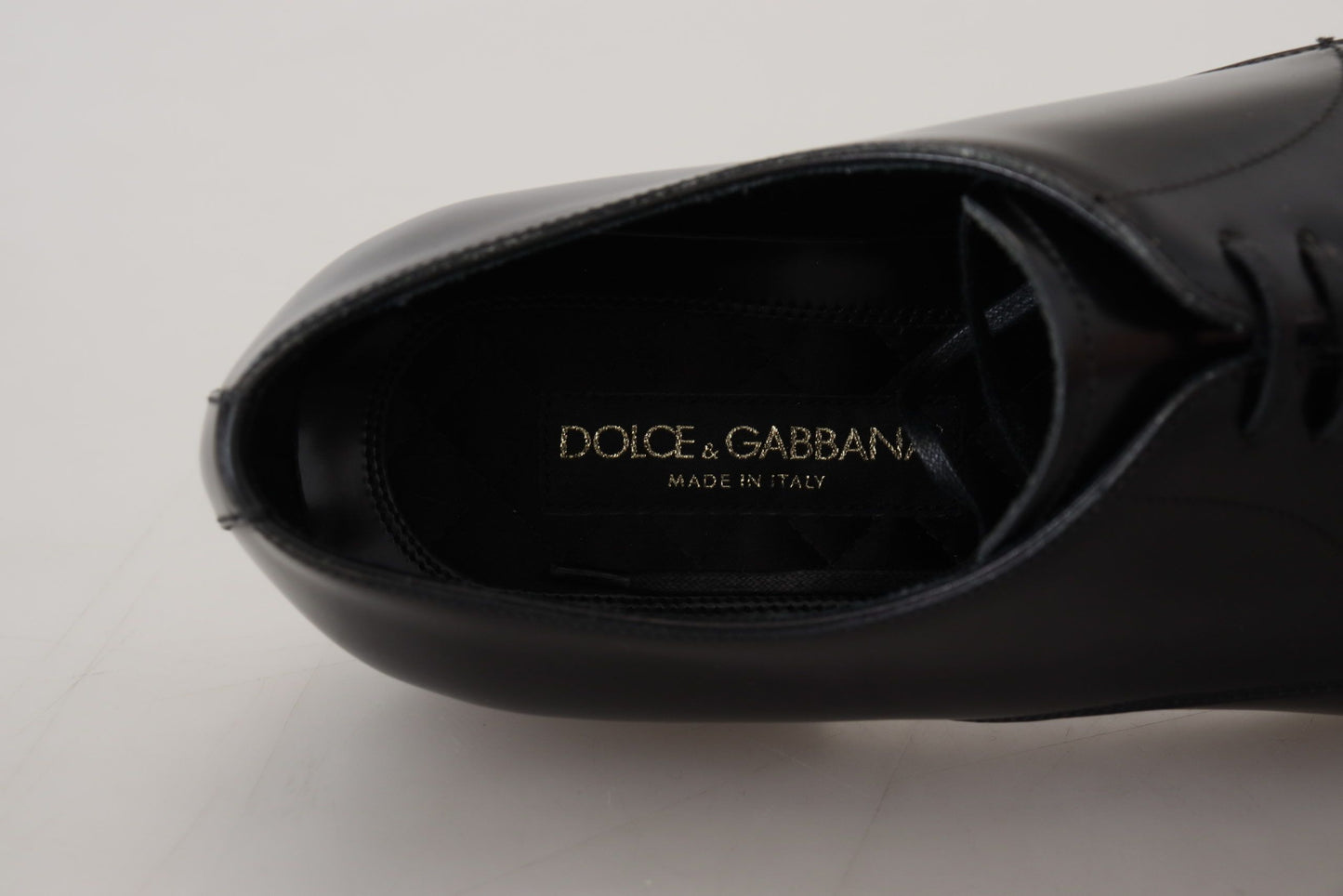 Elegant Black Leather Derby Shoes by Dolce & Gabbana