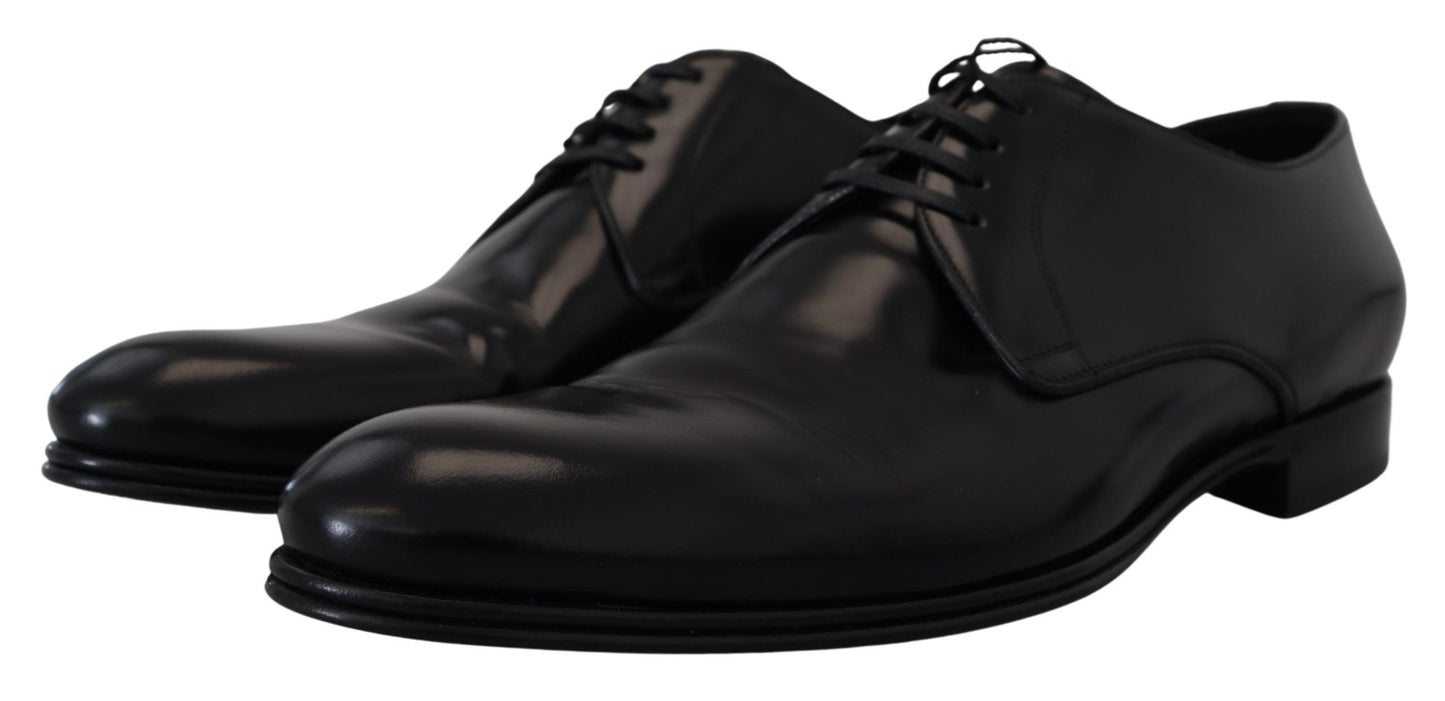 - Elegant Black Leather Derby Shoes