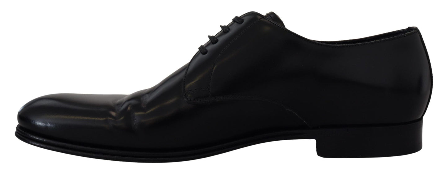 - Elegant Black Leather Derby Shoes