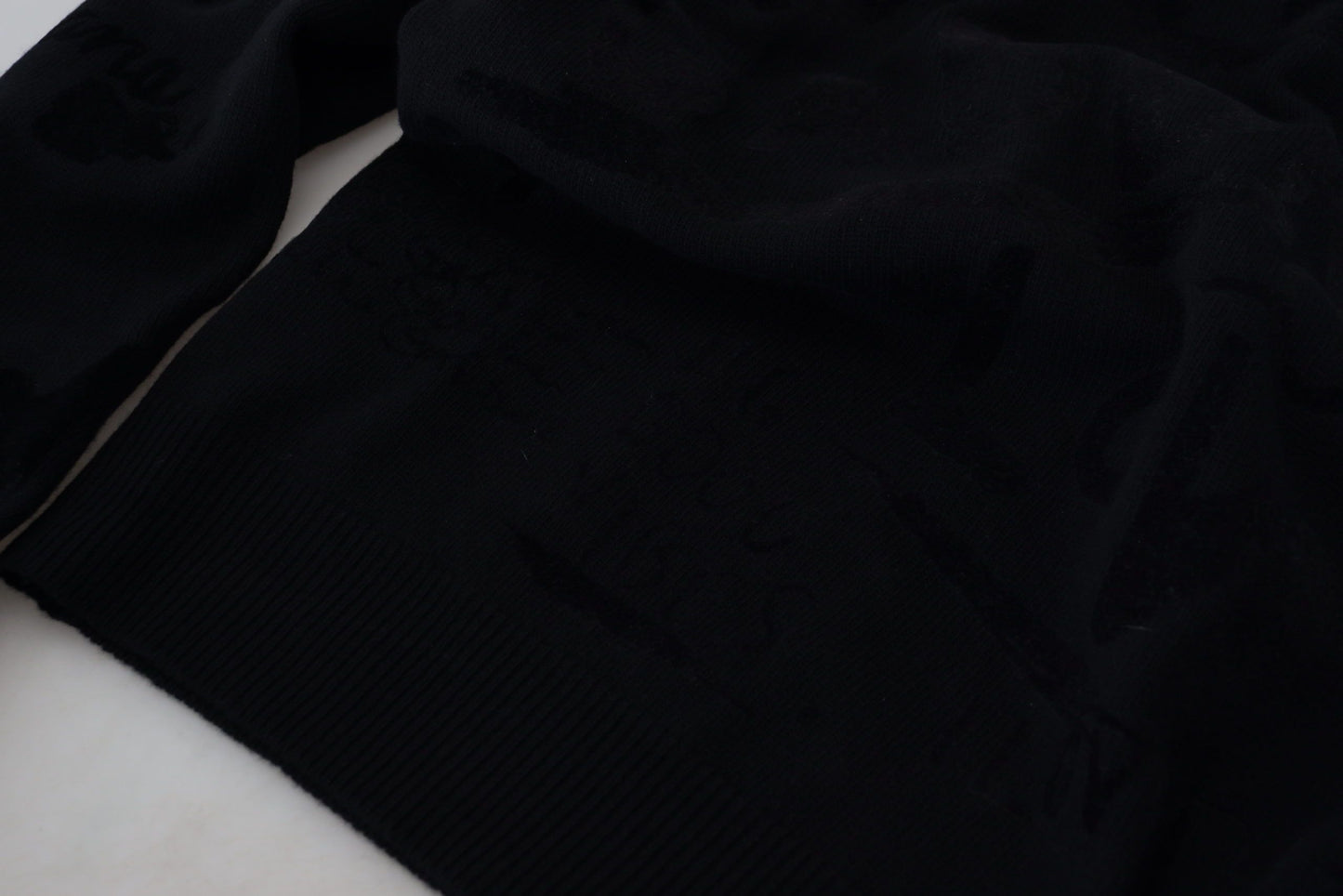 - Elegant Black Logo Wool Sweater