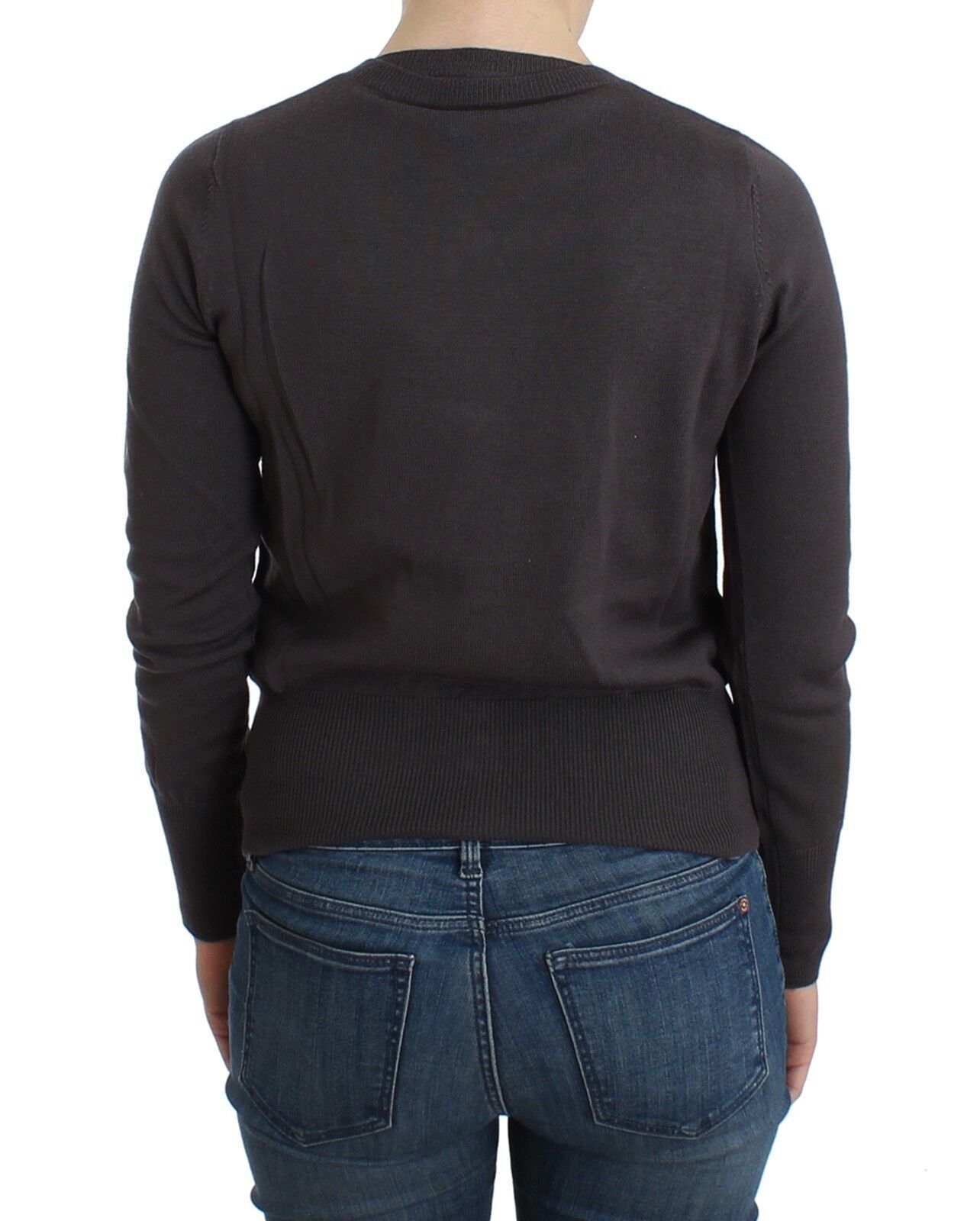 - Elegant Purple Sequined Wool Cardigan