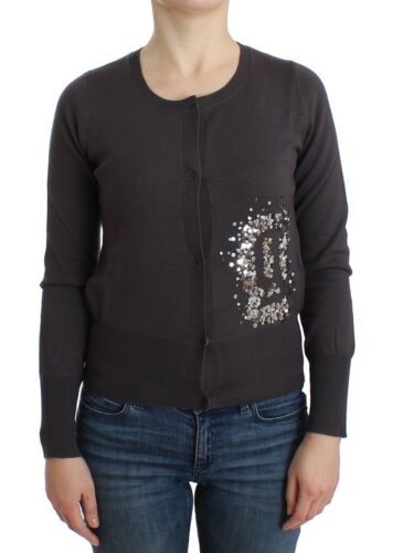 - Elegant Purple Sequined Wool Cardigan