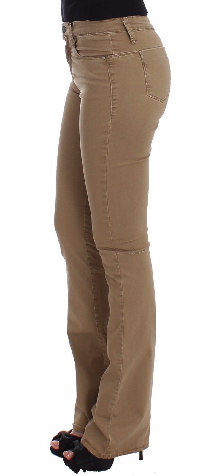 - Chic Beige Straight Leg Fashion Jeans