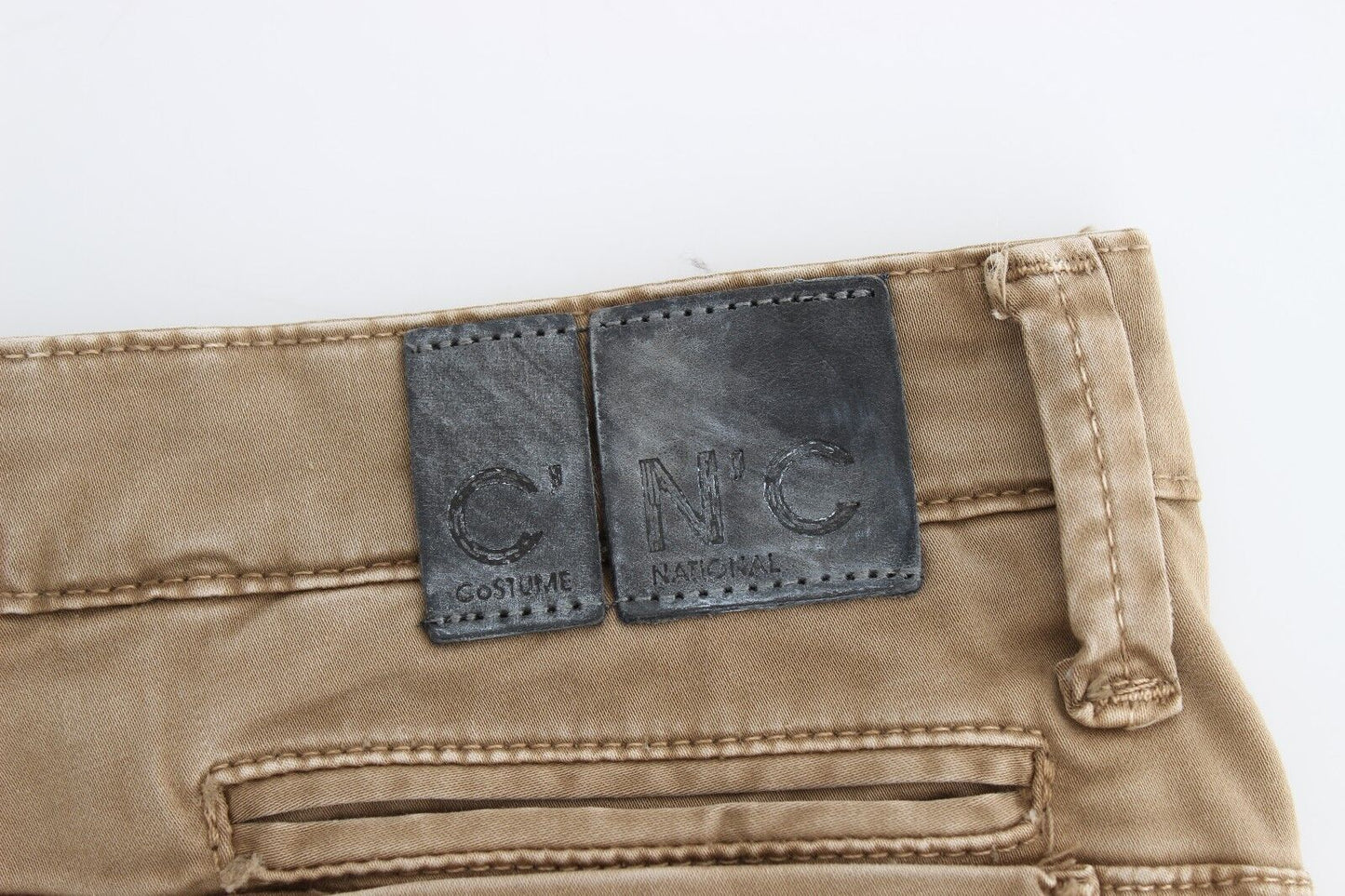 - Chic Beige Straight Leg Fashion Jeans