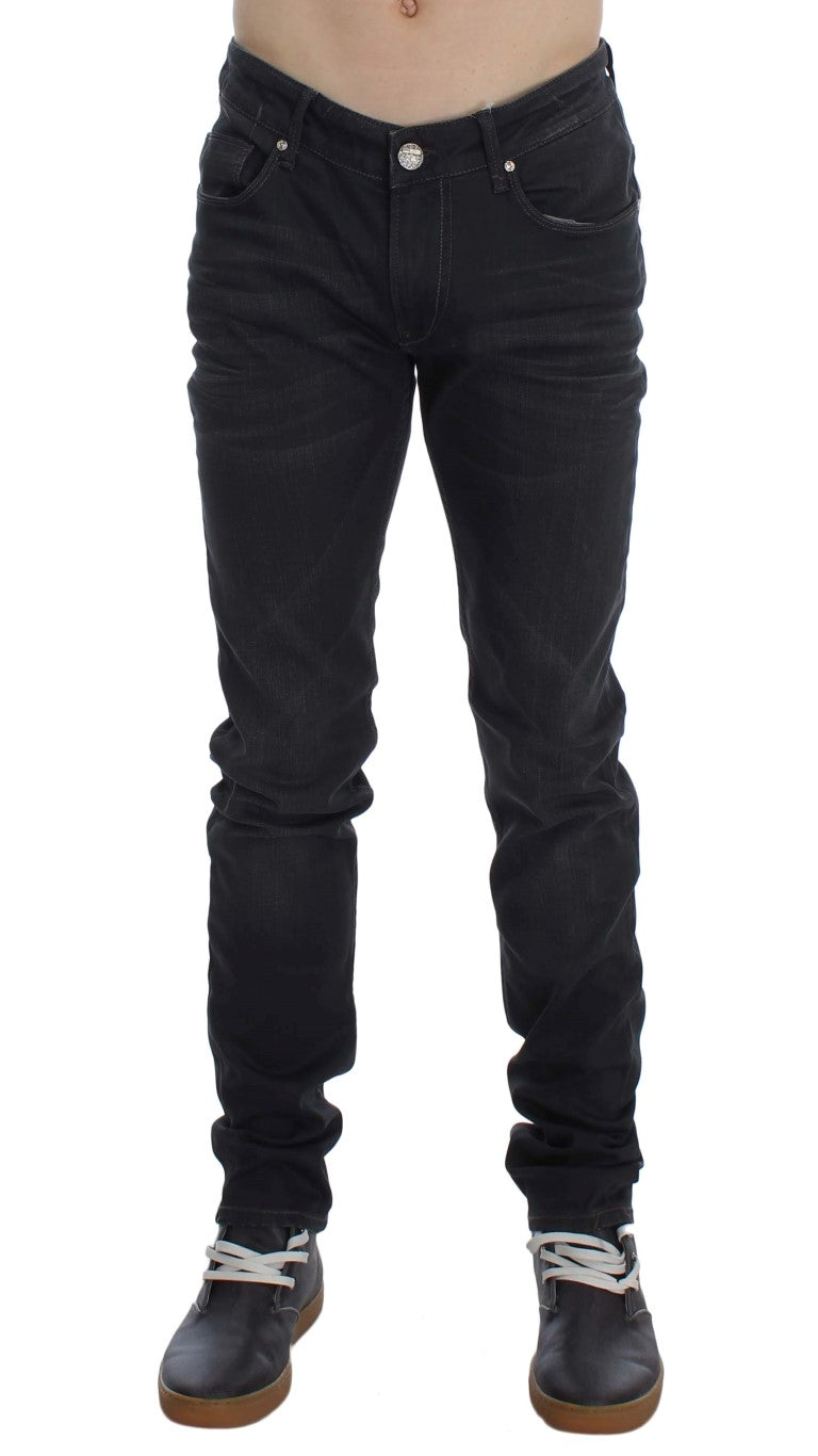- Sleek Gray Slim Fit Men's Premium Denim