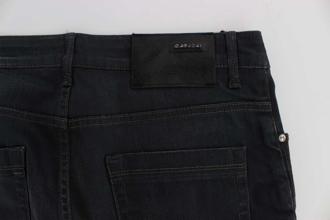 - Sleek Gray Slim Fit Men's Premium Denim
