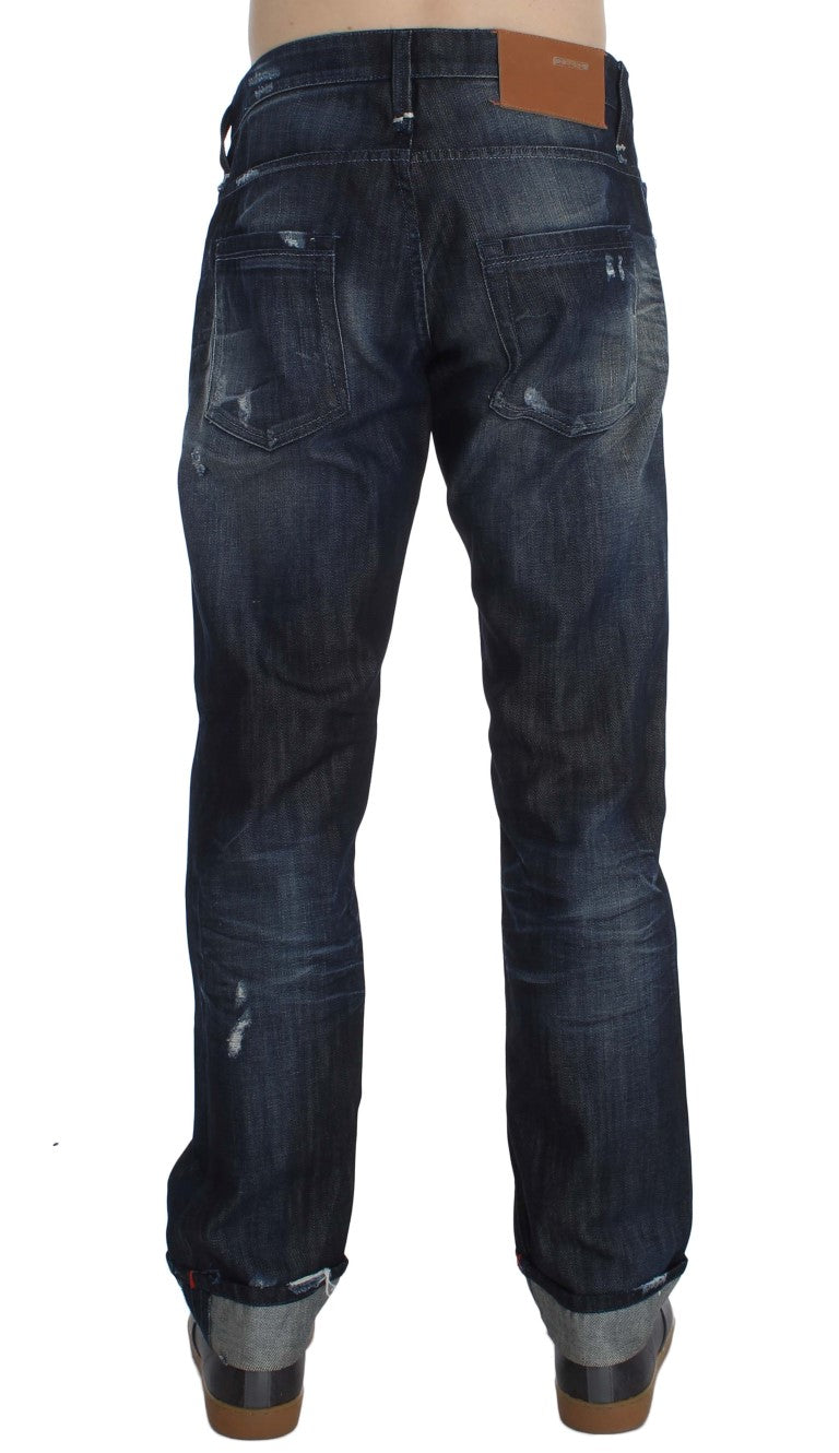 - Elegant Regular Straight Fit Blue Jeans