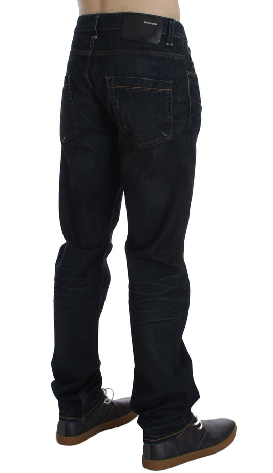 - Elegant Straight Fit Dark Blue Jeans