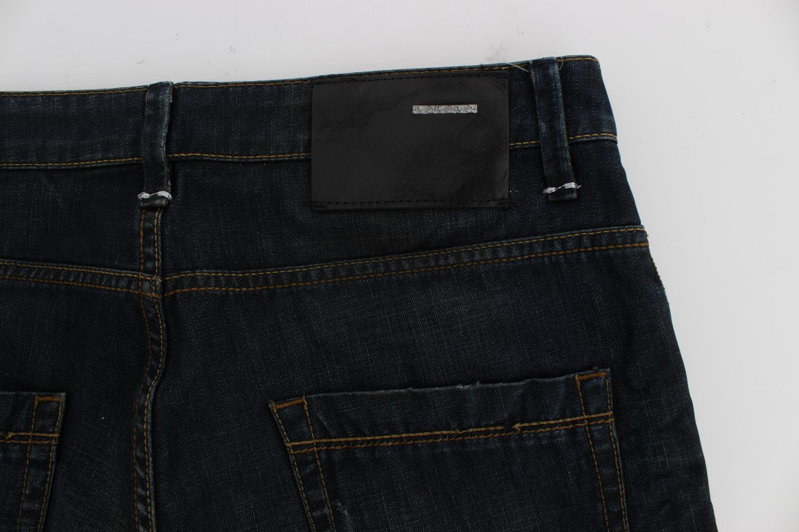 - Elegant Straight Fit Dark Blue Jeans