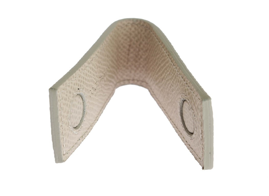 - Elegant Beige Leather Money Clip
