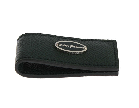 - Elegant Green Leather Money Clip