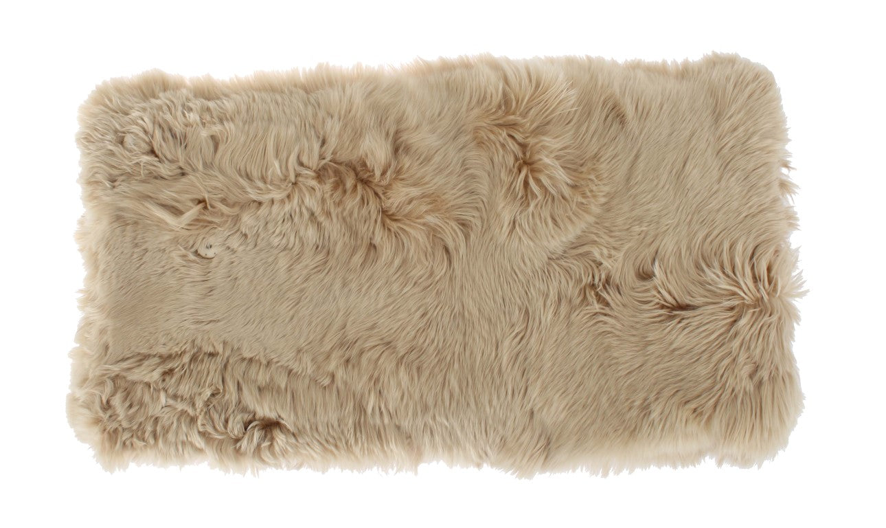 - Elegant Alpaca Fur Shoulder Wrap in Beige