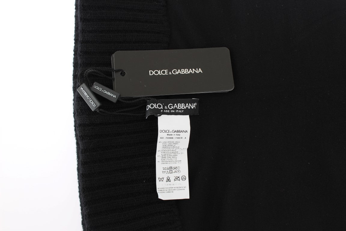 - Black Sequined Hooded Snood Scarf Wrap