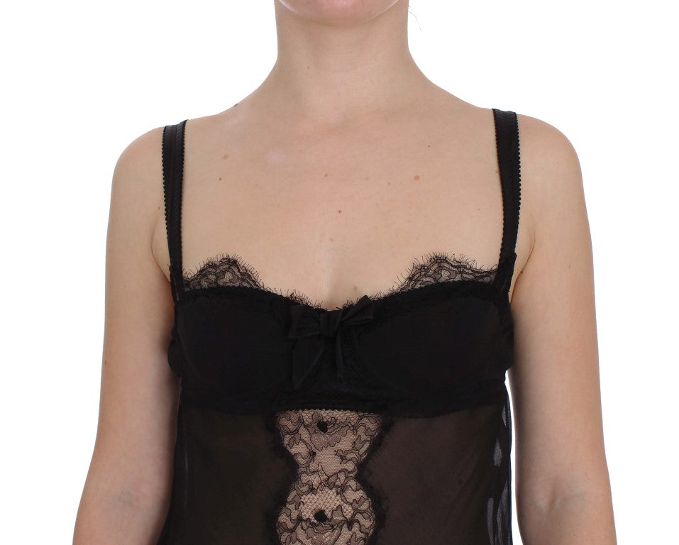 - Elegant Silk Floral Lace Babydoll Chemise