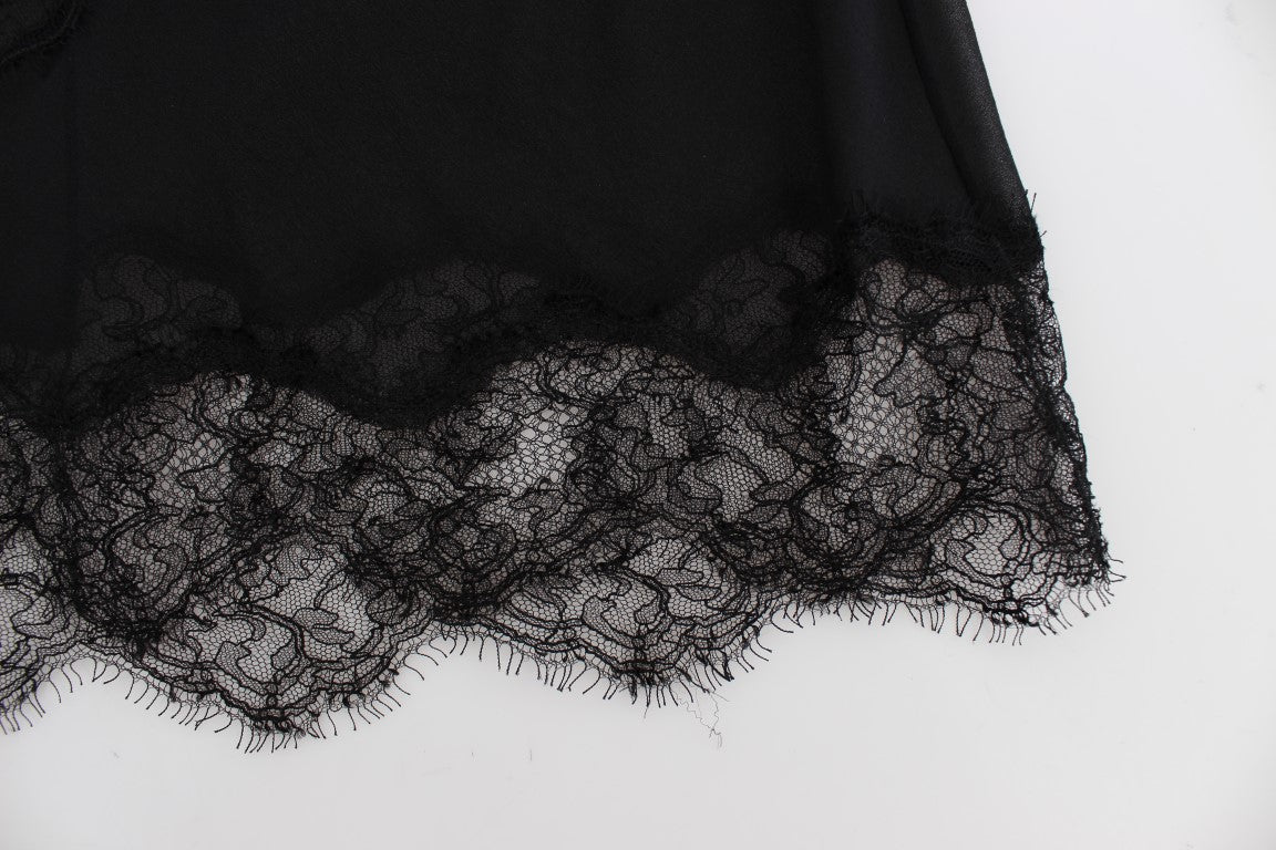- Elegant Silk Floral Lace Babydoll Chemise