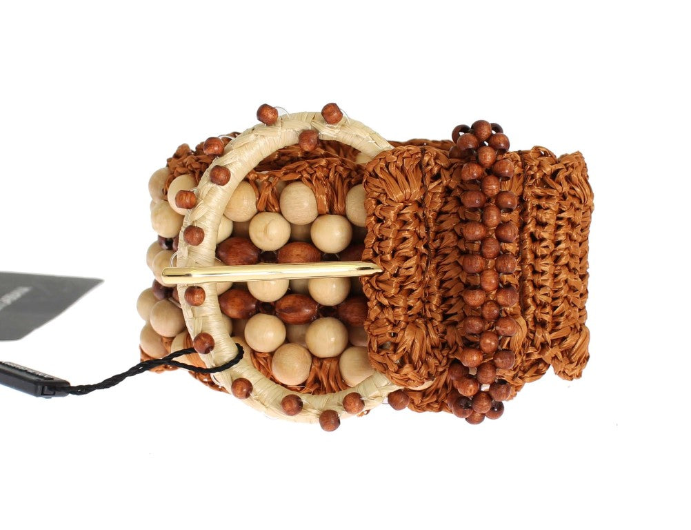 - Elegant Beaded Raffia Waist Belt