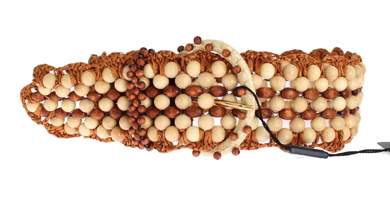 - Elegant Beaded Raffia Waist Belt