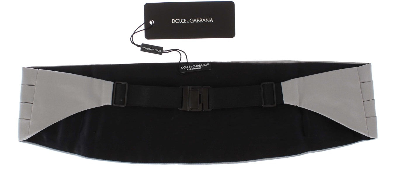 - Elegant Silver Silk Cummerbund