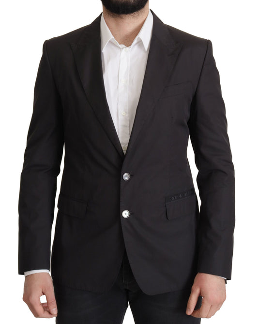 - Elegant Taormina Black Cotton Blazer