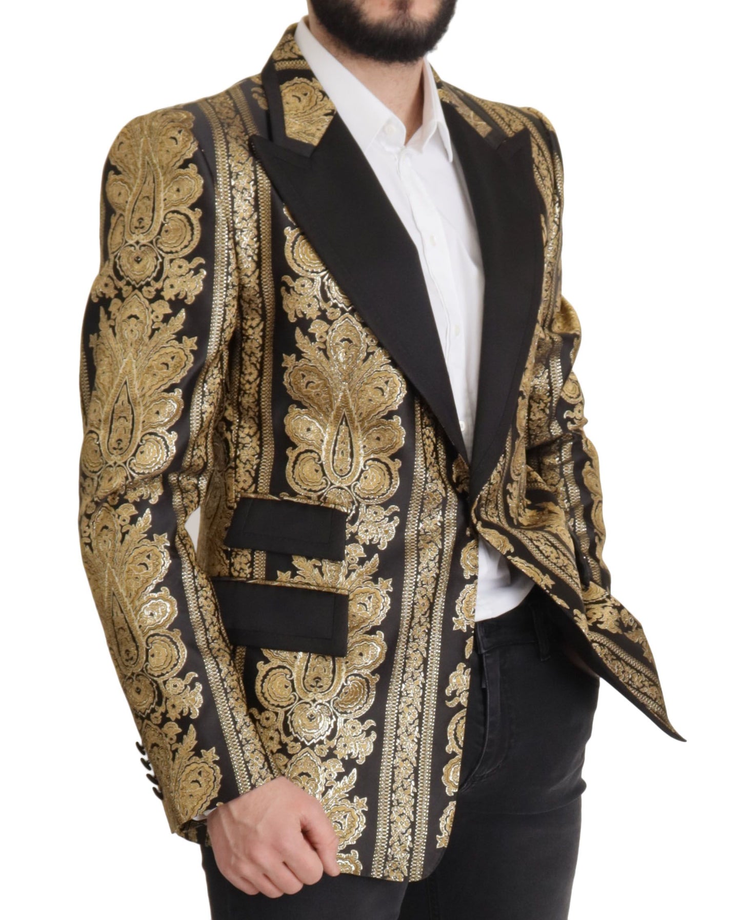 - Elegant Single Breasted Jacquard Blazer