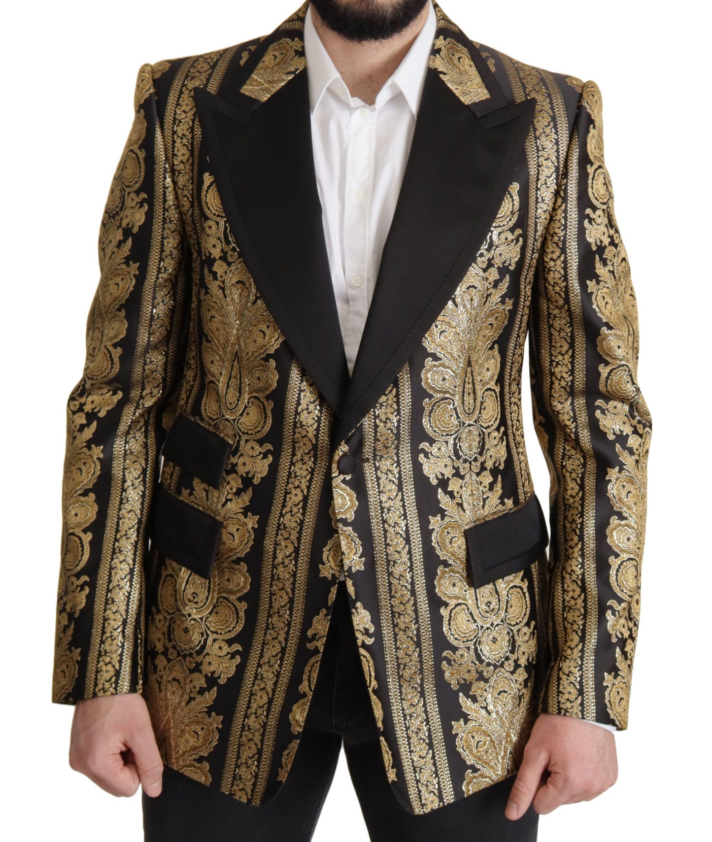 - Elegant Single Breasted Jacquard Blazer