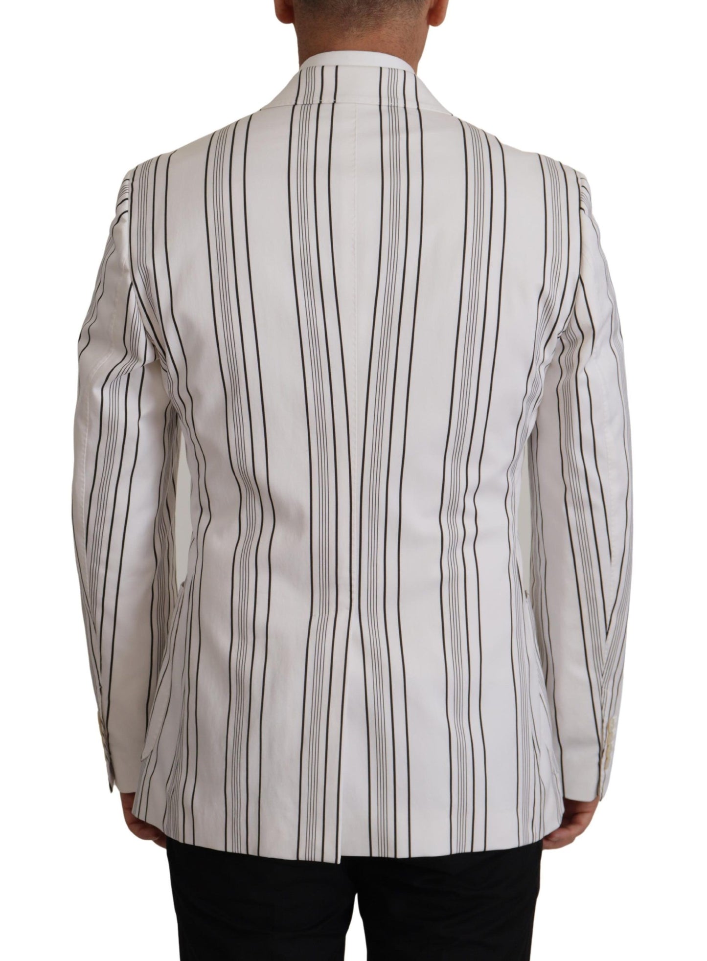 - Elegant Striped Cotton Blend Blazer
