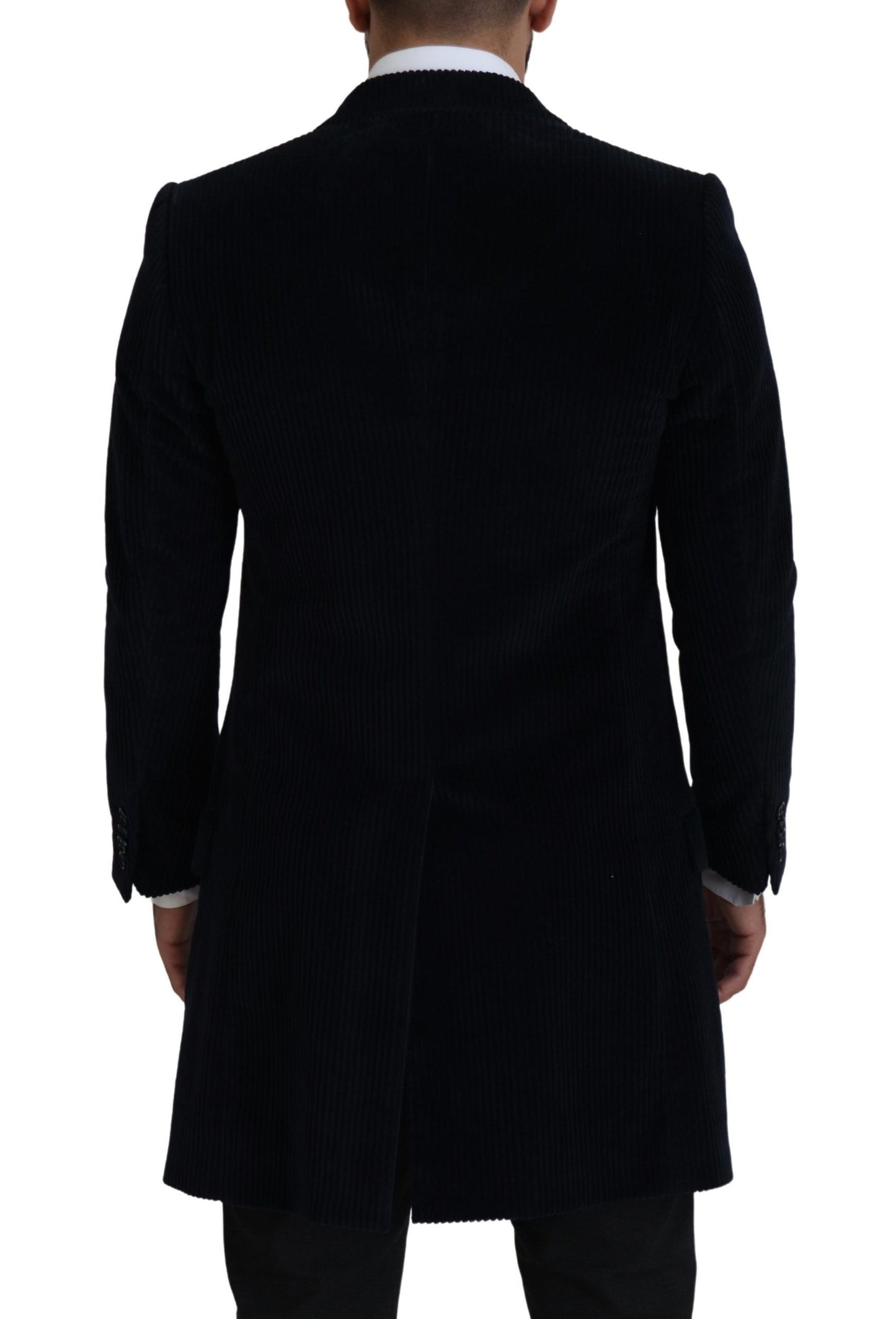 - Elegant Black Cotton Long Cardigan Jacket