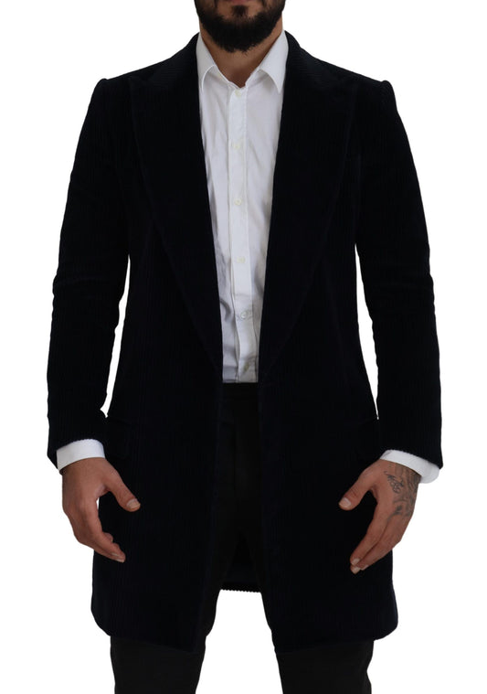 - Elegant Black Cotton Long Cardigan Jacket