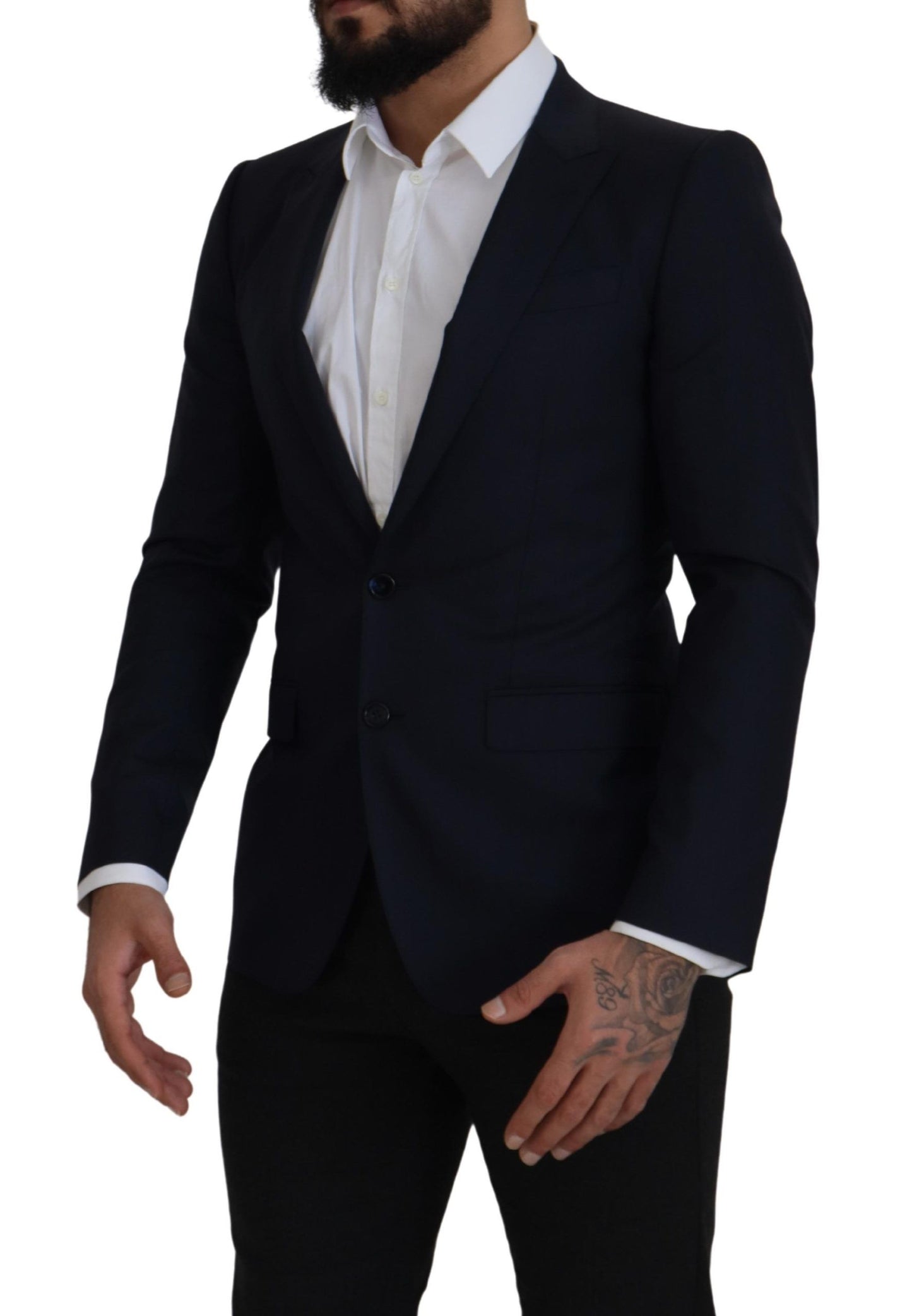 - Elegant Single Breasted Wool Silk Blazer